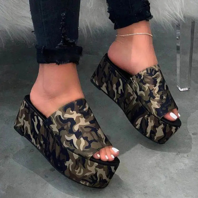 Leopard Print Summer Platform Sandals for Women